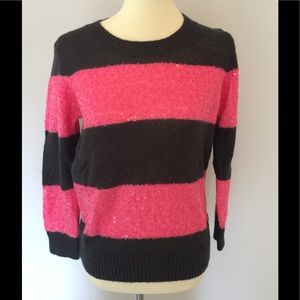 J. Crew Brown and Pink striped sweater